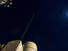 Green light of the lidar beam